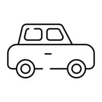 A private transport icon, linear design of car vector