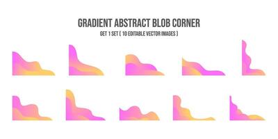 Abstract bloob corner shape set vector