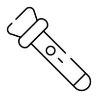 A portable torch light icon in linear design vector