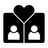 Man and woman with heart, icon of loving couple vector