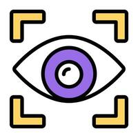 A colored design icon of iris recognition vector