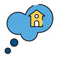 A flat design icon of dreamhouse vector