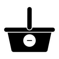 A creative design icon of remove from basket vector