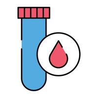 Blood sample tube icon, editable vector