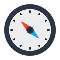 Orientation tool icon, flat design of compass vector