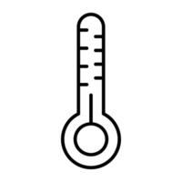 A temperature indicator icon, linear design of thermometer vector