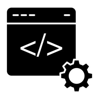 engranaje en web página, creativo diseño icono de web codificación vector