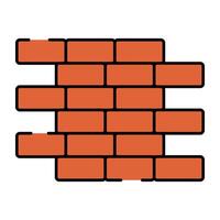 Bricks with trowel, icon of wall construction vector