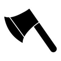 Wood cutting tool icon, solid design of axe vector