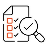 Paper with check marks showcasing search list icon vector