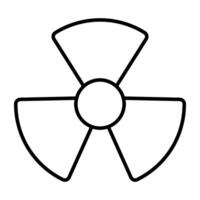 An editable design icon of radioactive sign vector