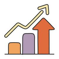 Premium download icon of growth chart vector