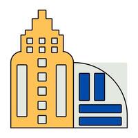 A unique design icon of city building vector