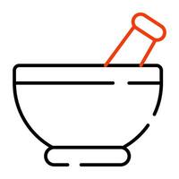 A trendy vector design of mortar pestle