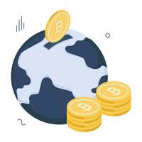 prima descargar icono de global bitcoins vector