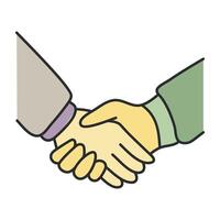 An icon design of deal, business handshake vector