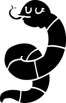 linje teckning tecknad serie orm lindad fast svart ikon png