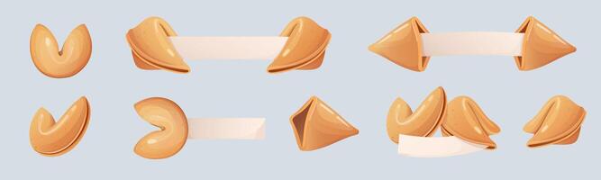 Chinese fortune cookies, vector illustration in cartoon style