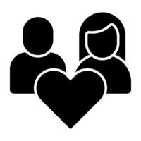 Man and woman with heart, icon of couple vector