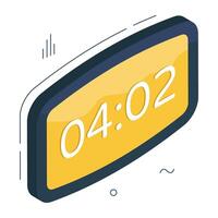 Editable design icon of digital clock vector