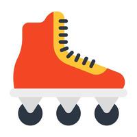 Adventurous footwear icon, flat design of ice skate vector