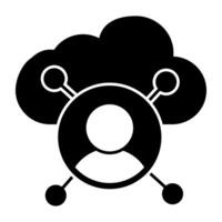 un único diseño icono de nube usuario vector