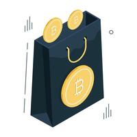 creativo diseño icono de bitcoin compras vector