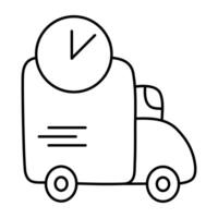 A linear design icon of Delivery time vector