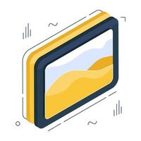 Unique design icon of mobile landscape vector