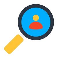 Avatar under magnifying glass, icon of search employee vector