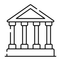 A linear design icon of library building vector