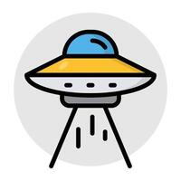 A flat design, icon of spaceship vector