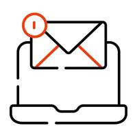 A premium download icon of unread message vector