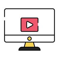 un Perfecto diseño icono de en línea vídeo tutorial vector