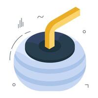 Trendy vector design of curling rock