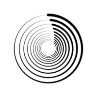 Black halftone dashed speed swirl line Design element for frame vortex logo tattoo vector