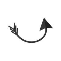 Arrow direction of movement, black arrow pointer landmark. Vector element isolate