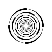 Black halftone dashed speed swirl line Design element for frame vortex logo tattoo vector