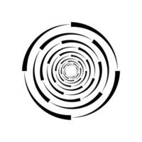 Black halftone dashed speed swirl line Design element for frame vortex logo tattoo vector