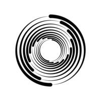Black halftone dashed speed swirl line Design element for frame vortex logo tattoo vector