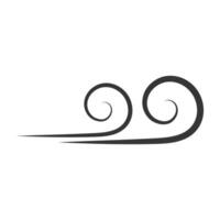 Wind direction of air movement sign, black curl lines silhouette sign of movement intensity, smoke fog or wind. Vector element on white isolate.