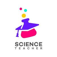 Ciencias profesor logo icono marca identidad firmar símbolo modelo vector