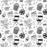 movie pattern. in doodle style vector