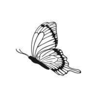 mariposa silueta. y2k estético, mano dibujado. vector gráficos en de moda retro 2000 estilo.