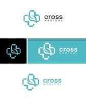 cross medical logo vector