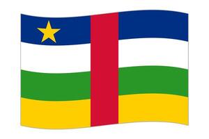 Waving flag of the country Central African Republic. Vector illustration.