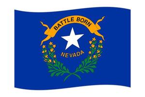 Waving flag of the Nevada state. Vector illustration.