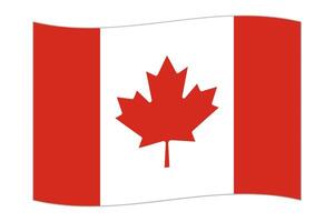 Waving flag of the country Canada. Vector illustration.
