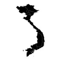 Vietnam map with regions. Vector illustration.