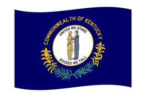 Waving flag of the Kentucky state. Vector illustration.